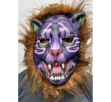 Kahverengi Saçlı Dişli Kurt Maskesi Köpek Maskesi Mega Peluş 16 No
