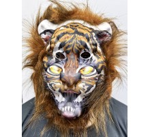 Kahverengi Yeleli Saçlı Peluş Aslan Maskesi Mega Peluş 20 No