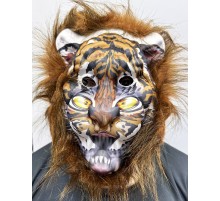 Kahverengi Yeleli Saçlı Peluş Aslan Maskesi Mega Peluş 20 No