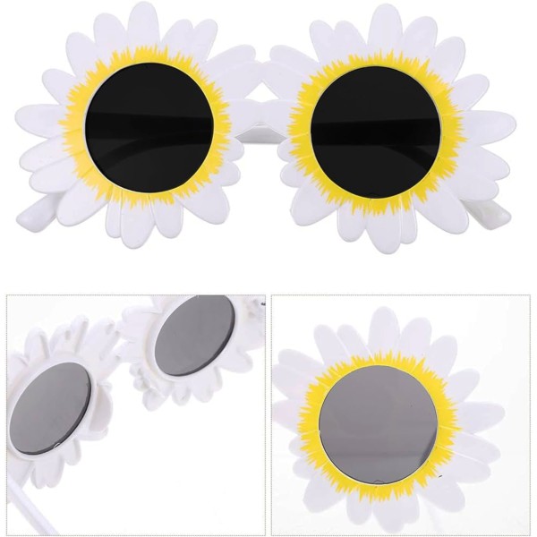 toptan-xml-dropshipping-Beyaz Renk Papatya Şekilli Parti Gözlüğü 18x10 cm