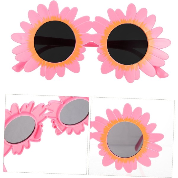 toptan-xml-dropshipping-Pembe Renk Papatya Şekilli Parti Gözlüğü 18x10 cm