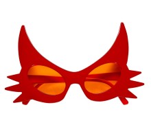 Kırmızı Renk Bıyık Tasarımlı Kedi Gözlüğü 19x11 cm