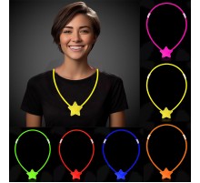 Glow Stick Yıldız Kolye - Glow Kolye - Glow Stick Partisi Yıldız Kolye 6 Adet