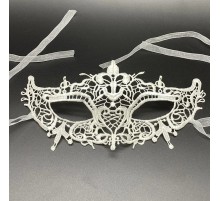 Beyaz Renk Dantel Kesim Dantel İşlemeli Balo Parti Maskesi 2 No