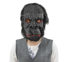 Lateks Goril Maskesi Maymun Maskesi Et Maskesi Orangutan Siyah Saçlı 3 No