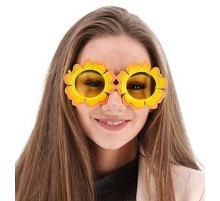 Papatya Şekilli Turuncu Sarı Renkli Hawaii Konsept Parti Gözlüğü 15x7 cm