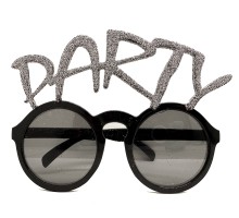 Gümüş Simli Party Yazılı Parti Gözlüğü Show 15x7 cm
