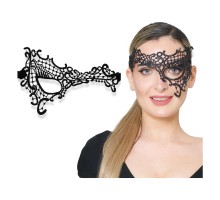 Siyah Renk Dantel Kesim Dantel İşlemeli Balo Parti Maskesi 13 No