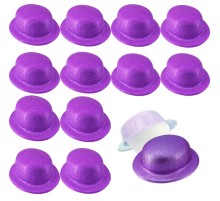 Mor Renk Simli Melon Yuvarlak Parti Şapkası 12 Adet