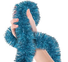 Parti İçin Sim Süs 2 Metre Uzunluk 6 cm Genişlik Açık Mavi Renk İthal