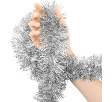 Parti İçin Sim Süs 2 Metre Uzunluk 6 cm Genişlik Gümüş Renk İthal