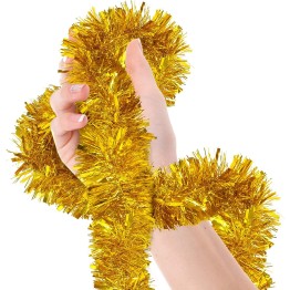 Parti İçin Sim Süs 2 Metre Uzunluk 6 cm Genişlik Altın Renk İthal