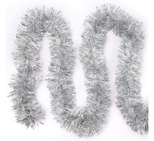 Parti İçin Mega Kalın Sim Süs 2 Metre Uzunluk 10 cm Genişlik Gümüş İthal