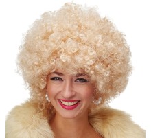 Altın Renk Kıvırcık Afro Bonus Peruk Saç Parti Peruğu Platin Gold