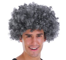 Gri Renk Kabarık Bonus Peruk Afro Takma Saç