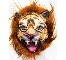 Kahverengi Saçlı Yeleli Aslan Kaplan Kurt Maskesi Mega Peluş 28 No