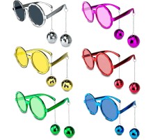 Sallanan Disko Top Küpeli Gözlük Retro Hawaii 5 Renk 6 Adet