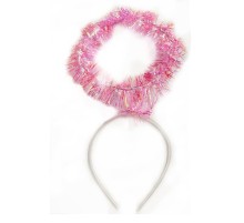 Pembe Metalize Melek Hare Taç Çocuk Yetişkin Uyumlu