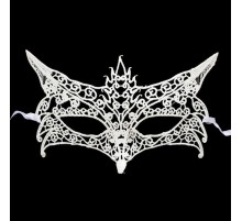 Beyaz Renk Dantel Kesim Dantel İşlemeli Balo Parti Maskesi 7 No