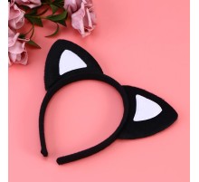 Kedi Kulak Taç Siyah İçi Beyaz Renk Pofuduk 15X17 cm