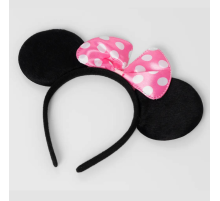 Pembe Fiyonklu Minnie Mouse Tacı Mini Kulak