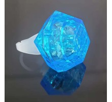 Kristal Tasarımlı Led Glow Işıklı 3 Modlu Mavi Yüzük 3.5 x 5 cm