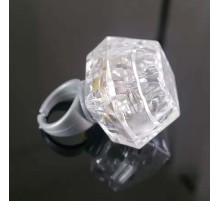 Kristal Tasarımlı Led Glow Işıklı 3 Modlu Gümüş Yüzük 3.5 x 5 cm