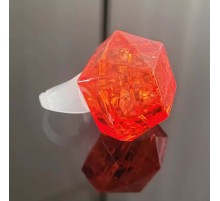 Kristal Tasarımlı Led Glow Işıklı 3 Modlu Kırmızı Yüzük 3.5 x 5 cm