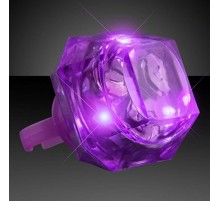 Kristal Tasarımlı Led Glow Işıklı 3 Modlu Mor Yüzük 3.5 x 5 cm