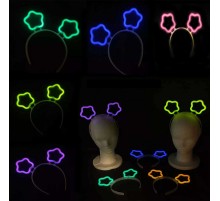 Glow Stick Karanlıkta Yanan Fosforlu Yıldız Taç 12 Adet