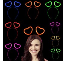 Glow Stick Karanlıkta Yanan Fosforlu Kalp Taç 12 Adet