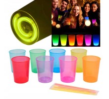 Karanlıkta Yanan Gece Işığı Mega Glow Bardaklar 8 Adet 8.5 x 10.5 cm