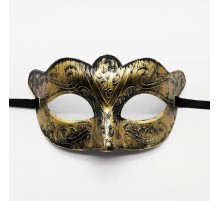 Altın Renk Eskitme Maskeli Balo Maskesi – Venedik Tarzı Parti Maskesi