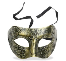Altın Eskitme Yüz Maskesi - Antik Tarz Balo Maskesi