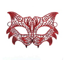 Kırmızı Dantel Masquerade Maskesi 8 No