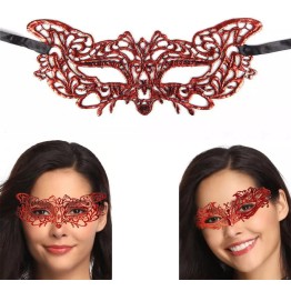 Kırmızı Dantel Masquerade Maskesi 9 No