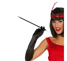 1920'ler 1990'lar Gatsby Kadın Aksesuar Seti – Kırmızı Charleston Saç Bandı ve Sigaralık