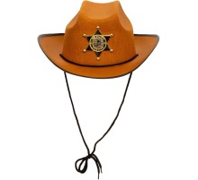 Kovboy Şerif Şapkası Kahve 12 Adet - Kostüm Parti ve Gösteri Şapkası