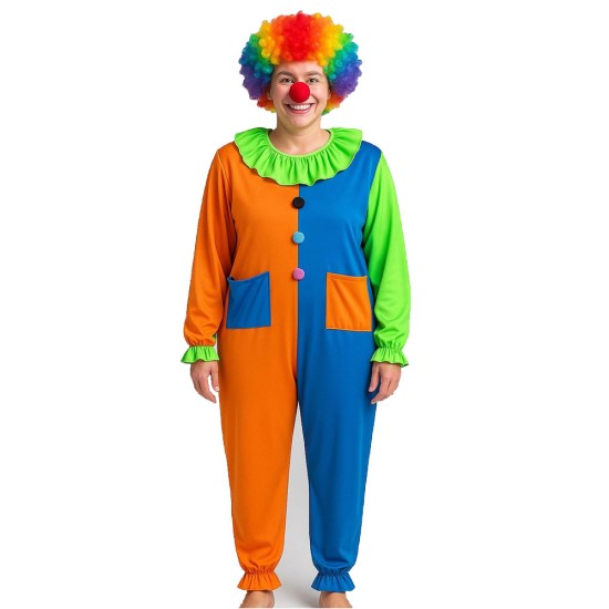 toptan-xml-dropshipping-Palyaço Kostüm Seti 150 Cm Peruk + Burun + Kostüm