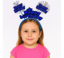 Doğum Günü Kutlaması İçin Mavi Taç – Işıltılı Yazılı Parti Tacı