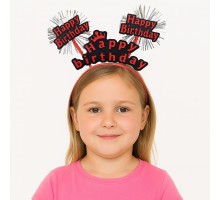 Doğum Günü Kutlaması İçin Kırmızı Taç – Işıltılı Yazılı Parti Tacı