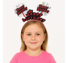 Doğum Günü Kutlaması İçin Kırmızı Taç – Işıltılı Yazılı Parti Tacı