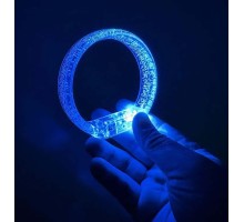 Mavi Led Işıklı Baskı Yapılabilen Pilli Bileklik Bilezik 1,5 cm Genişlik