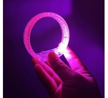 Pembe Led Işıklı Baskı Yapılabilen Pilli Bileklik Bilezik 1,5 cm Genişlik