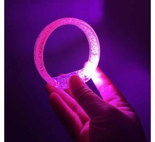 Pembe Led Işıklı Baskı Yapılabilen Pilli Bileklik Bilezik 1,5 cm Genişlik