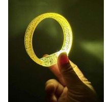 Sarı Led Işıklı Baskı Yapılabilen Pilli Bileklik Bilezik 1,5 cm Genişlik