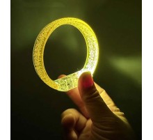 Sarı Led Işıklı Baskı Yapılabilen Pilli Bileklik Bilezik 1,5 cm Genişlik