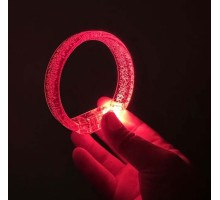 Kırmızı Led Işıklı Baskı Yapılabilen Pilli Bileklik Bilezik 1,5 cm Genişlik