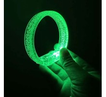 Yeşil Led Işıklı Baskı Yapılabilen Pilli Bileklik Bilezik 1,5 cm Genişlik