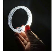 Beyaz-Gümüş Led Işıklı Baskı Yapılabilen Pilli Bileklik Bilezik 1,5 cm Genişlik